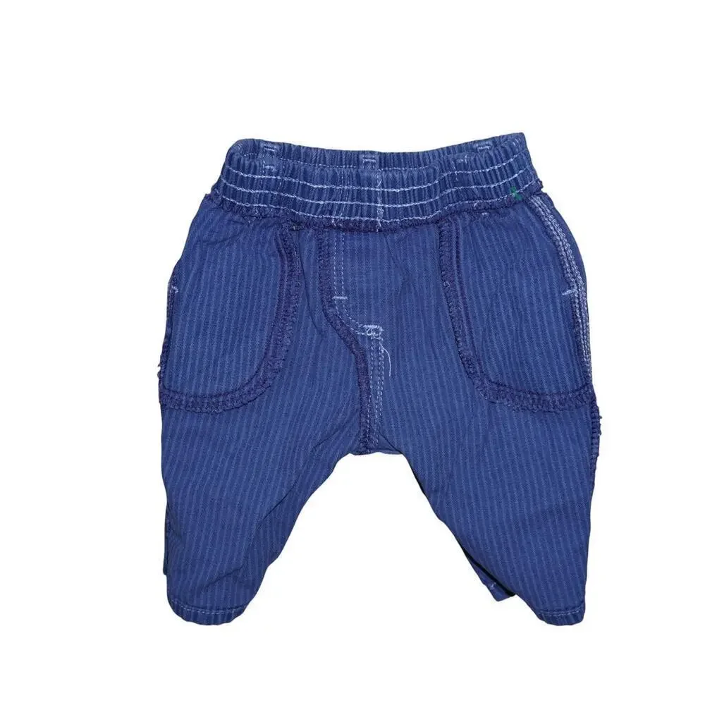 OshKosh B’gosh Baby Railroad-Stripe Carpenter Pants | Blue Utility Pockets |0–3M